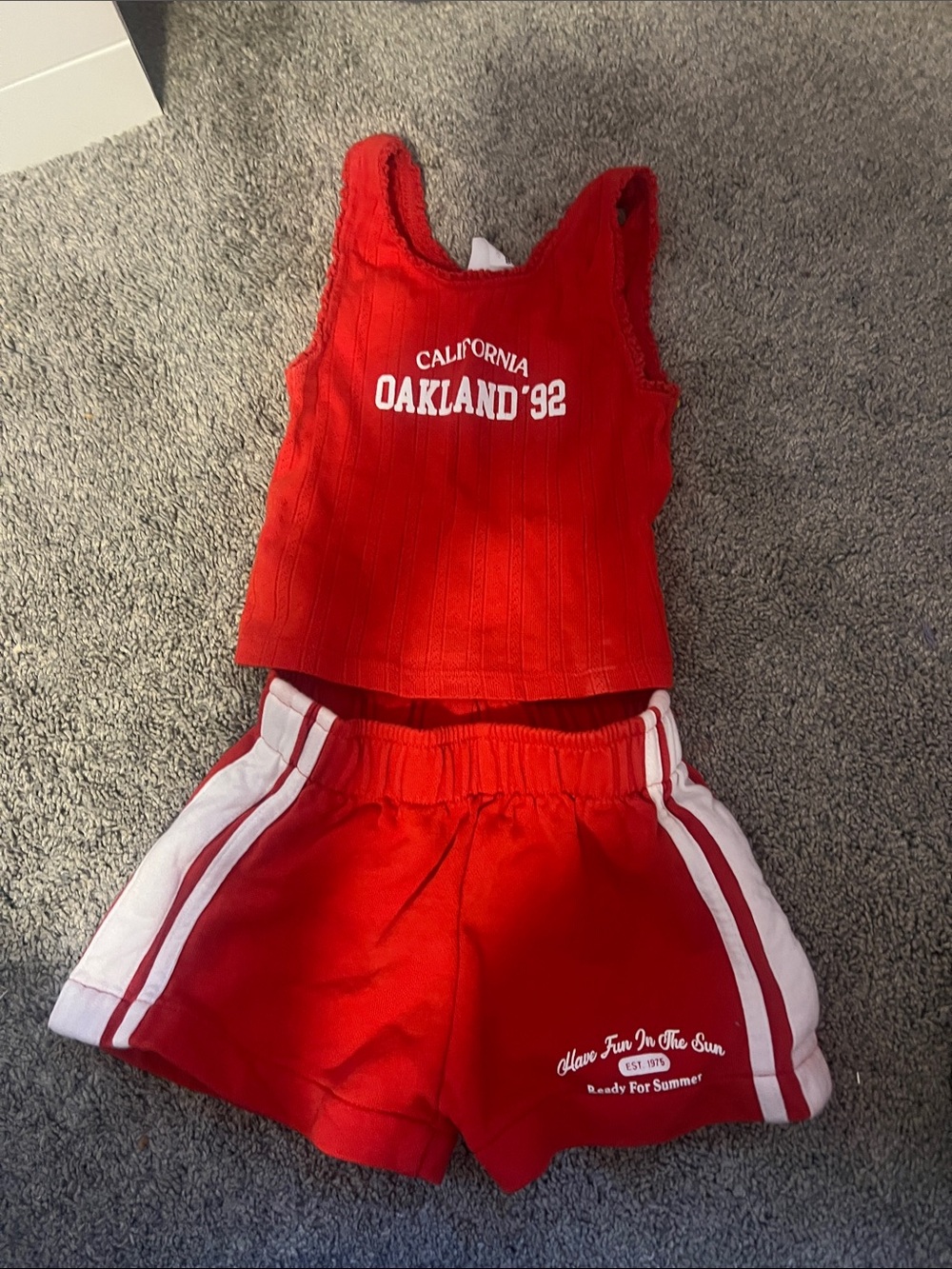 Zara Red Kids Swim Coverup Set - Oakland '92 Tank & Shorts